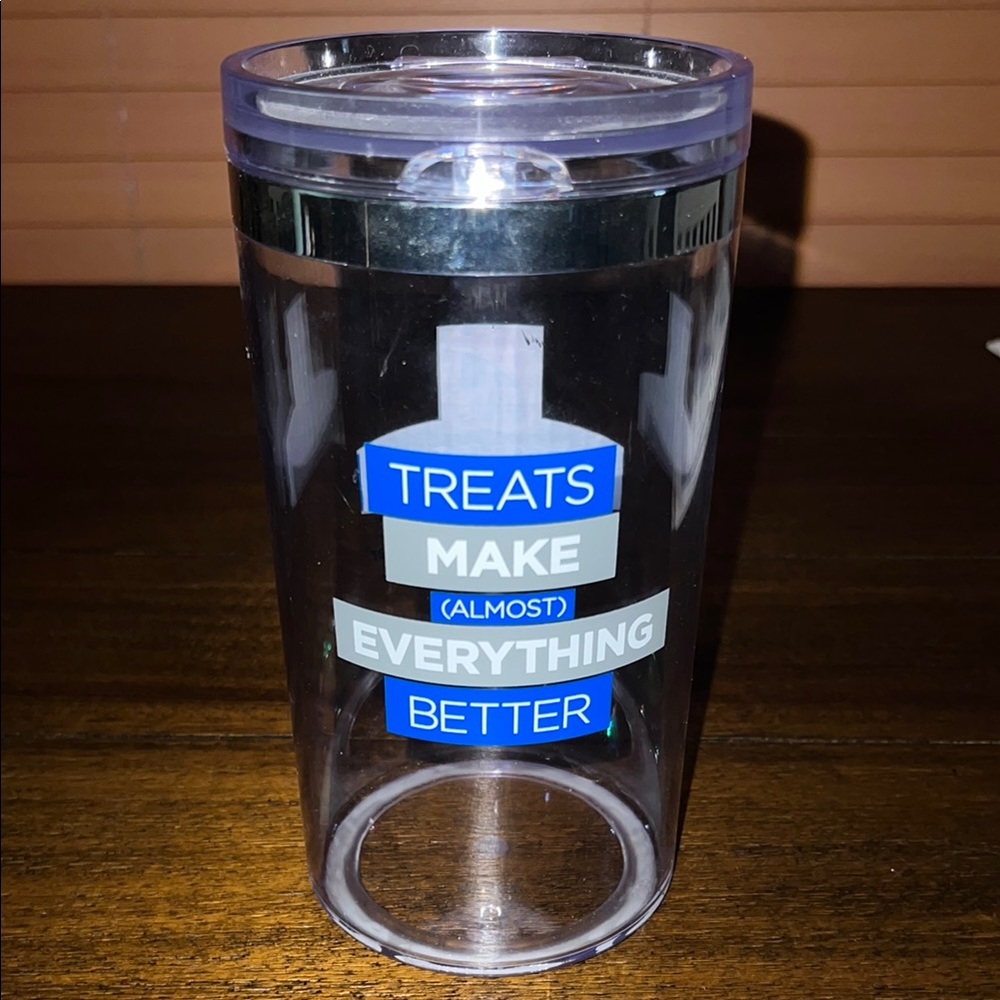Clear Air Tight Pet Treat Jar Canister